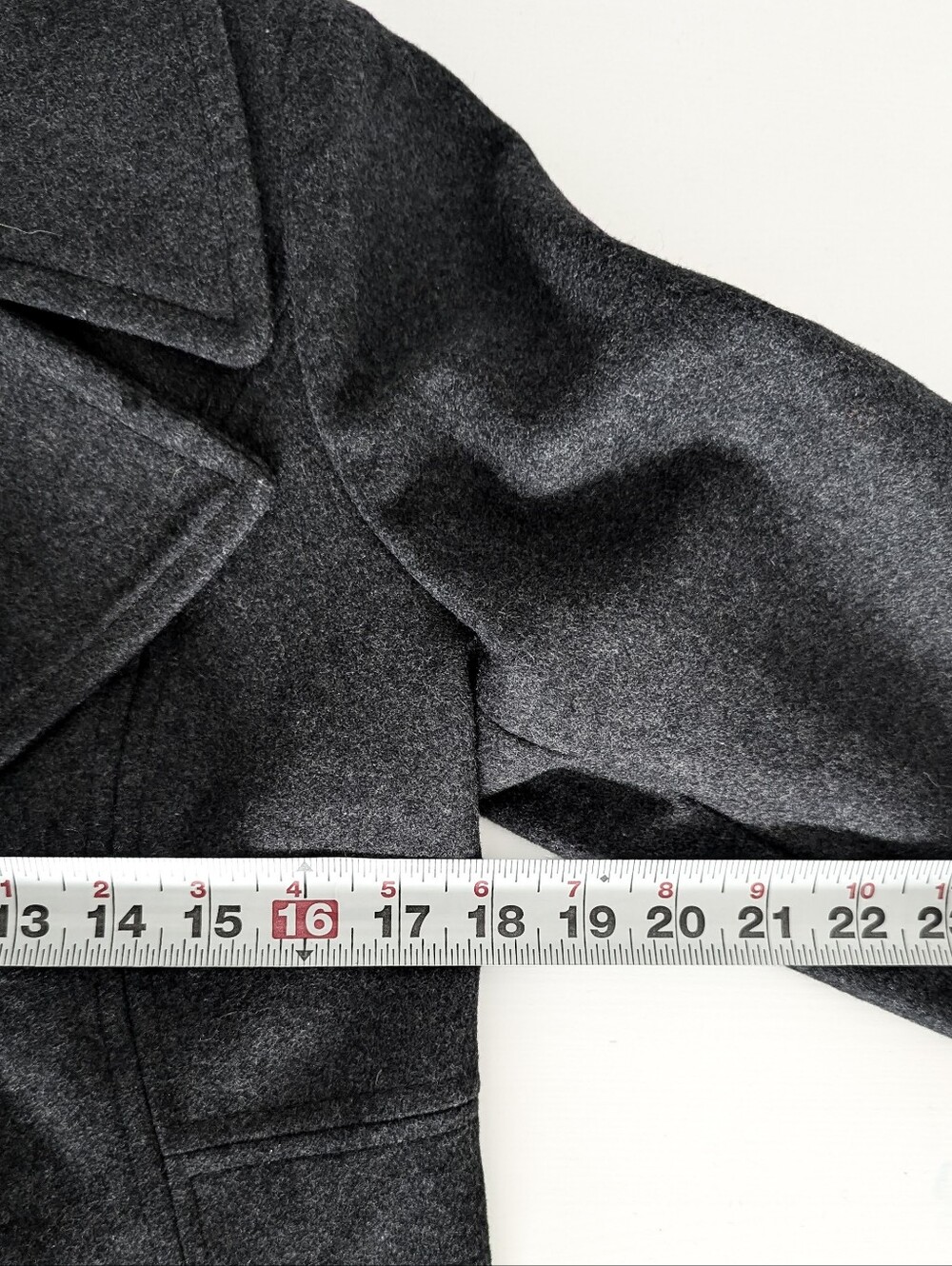 London Fog Dark Charcoal Double-Breasted Peacoat - Picture 5 of 7